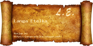 Langa Etelka névjegykártya